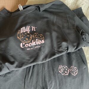Gray 'Milf n' Cookies' Sweatshirt and Pants Set